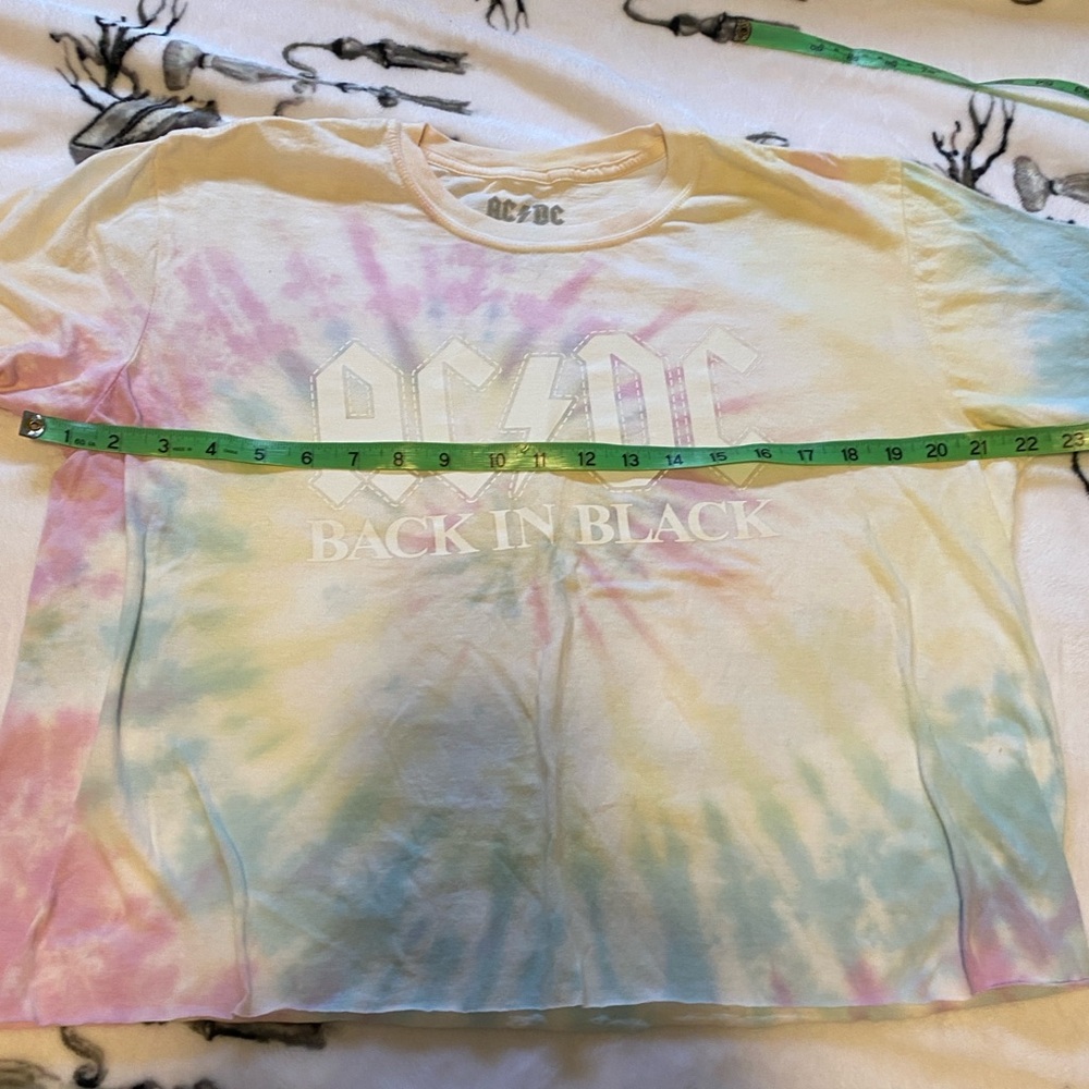 AC/DC Womans Tie-Dye CroppedT-Shirt size Xl - Picture 2 of 6